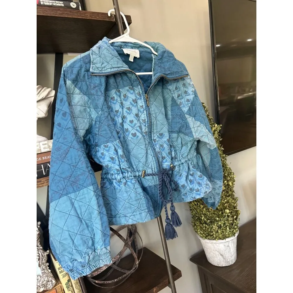 Cleobella Quilted Patchwork Lightweight Jacket Indigo Womens Size Small - Image 10