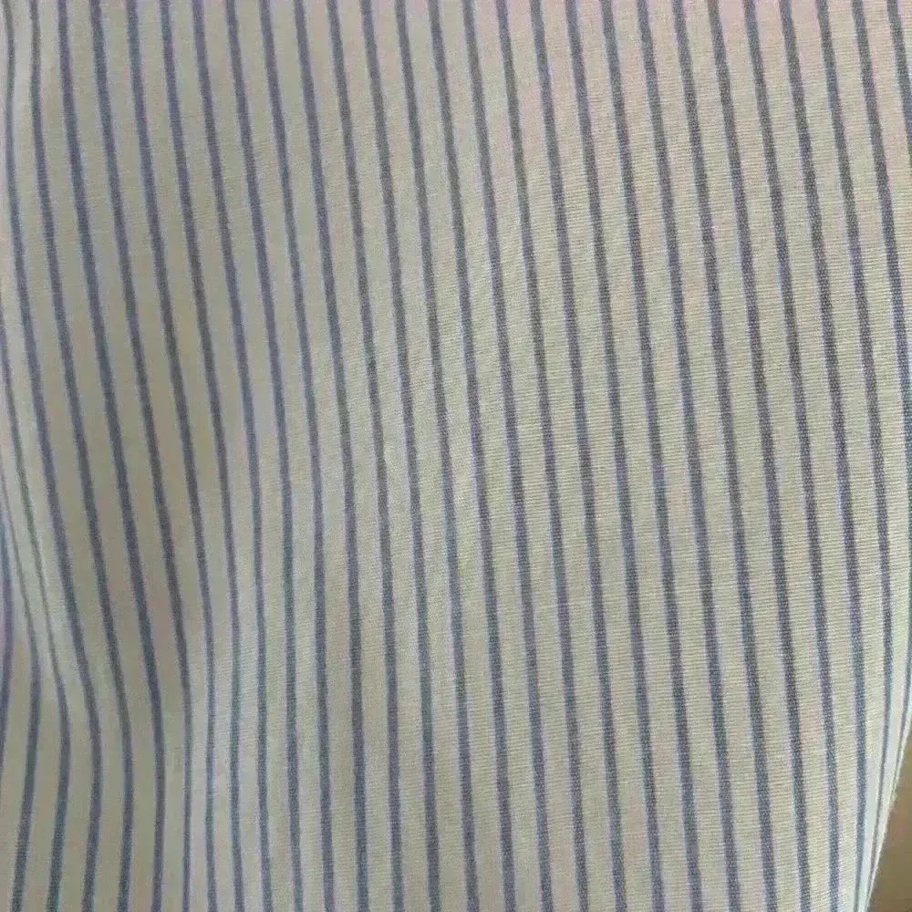 Express stripe embroidered blouse sz L floral preppy career church business work - Image 8