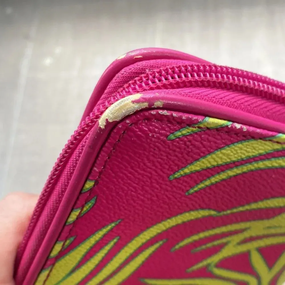 Vera Bradley Women’s Neon Pink Tropical Zipper Wallet Clutch Wristlet - Image 4