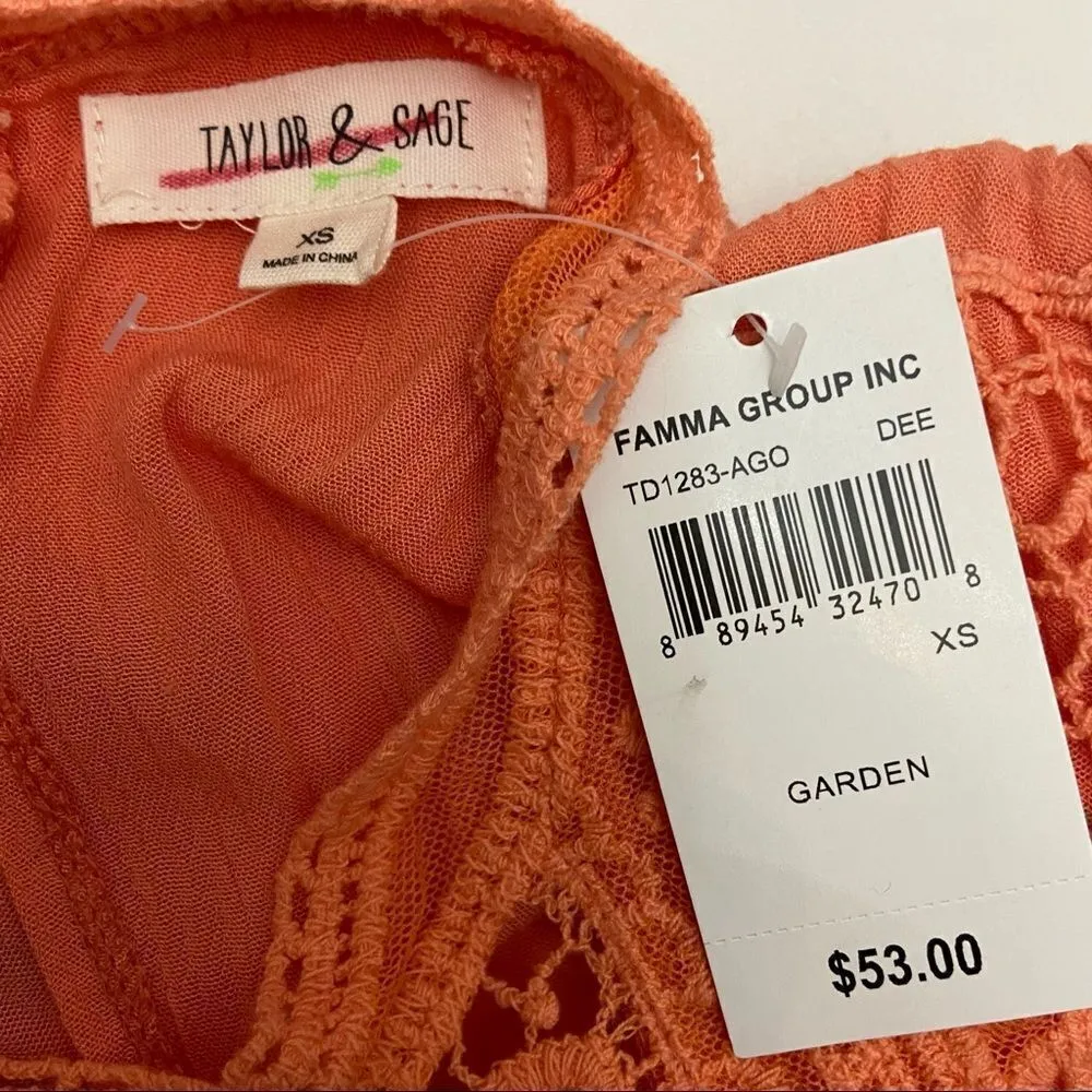 Taylor & Sage Orange Garden Romper - Image 7