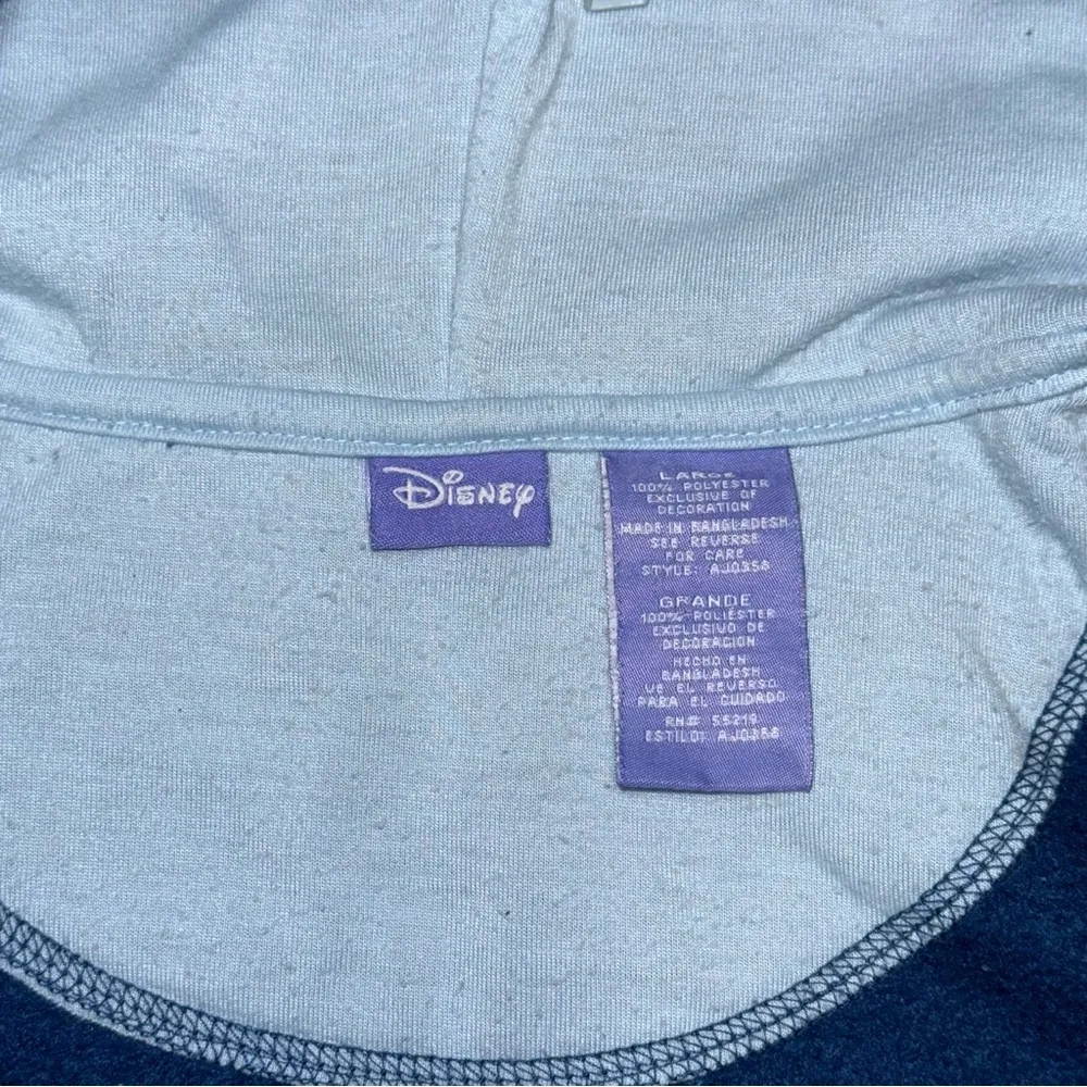 Vintage Disney Winnie The Pooh Jacket L Zip Up Embroidered Fleece Blue Zip Hood - Image 6