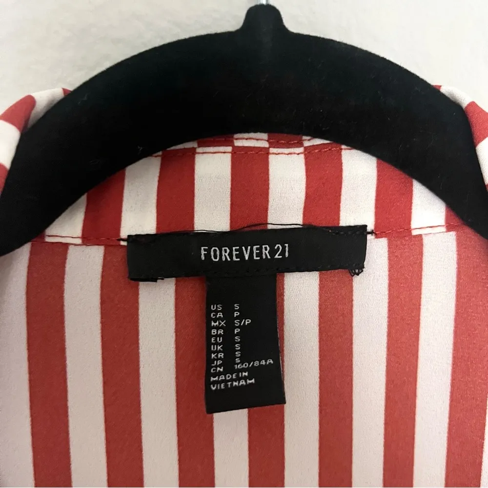 Striped Tie Front Long Sleeve Crop Top - Image 3