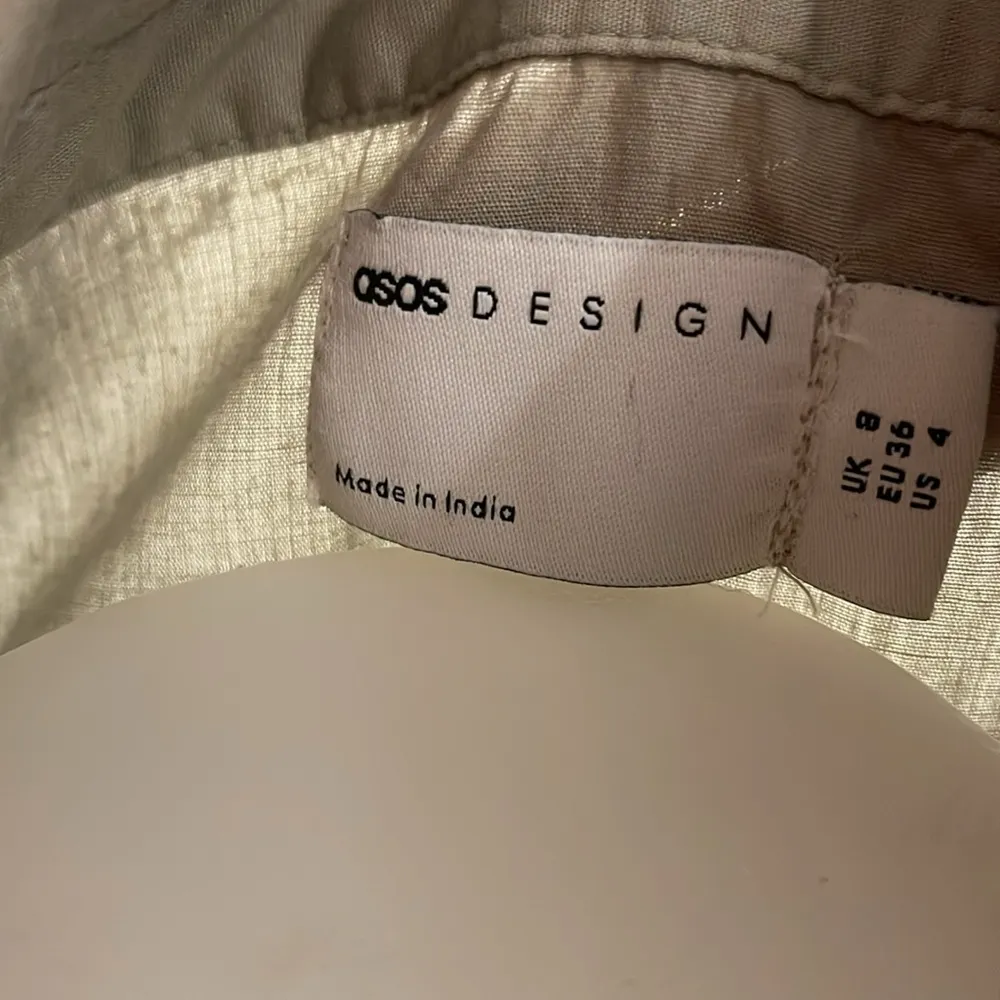 ASOS DESIGN cotton mini smock shirt dress in khaki - Image 6