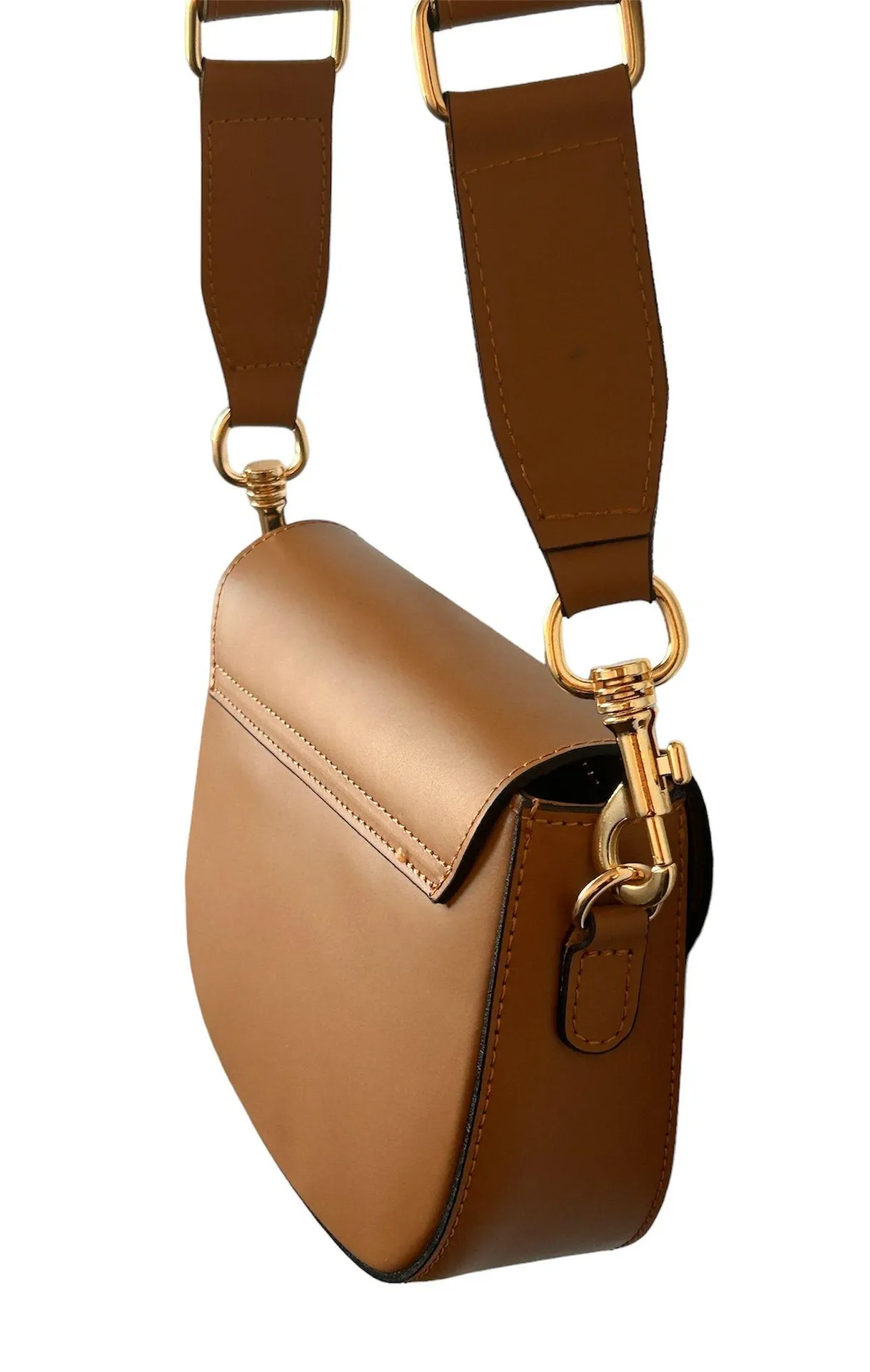 Roberta Rossi Milano Roberta Rossi Genuine leather Italian Crossbody bag Purse Tan color - Image 12