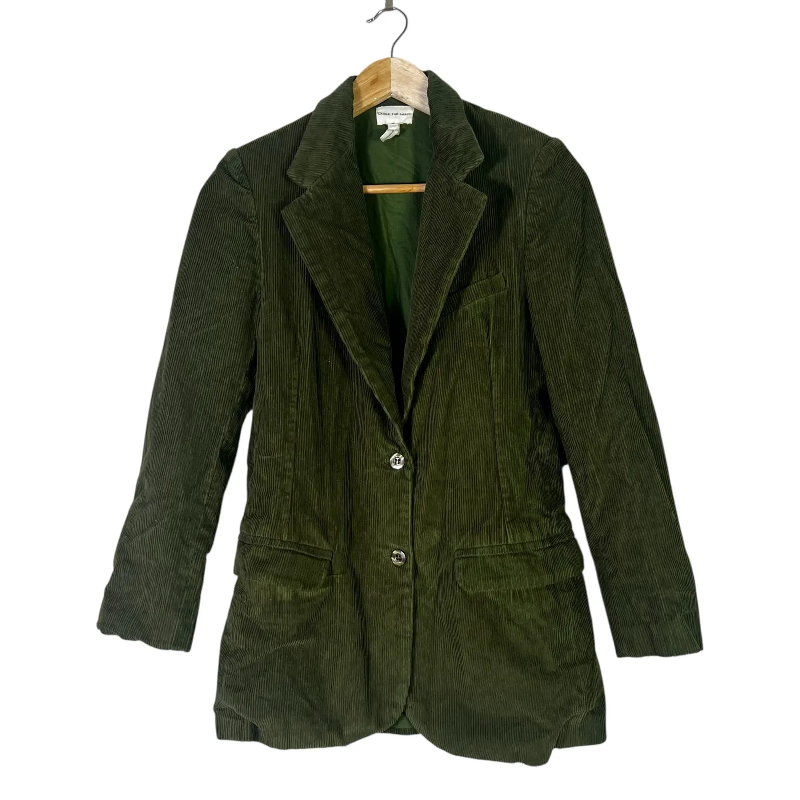 Laude The Label Birkin Blazer Womens XS Green 100% Cotton Corduroy Heritage - Image 2