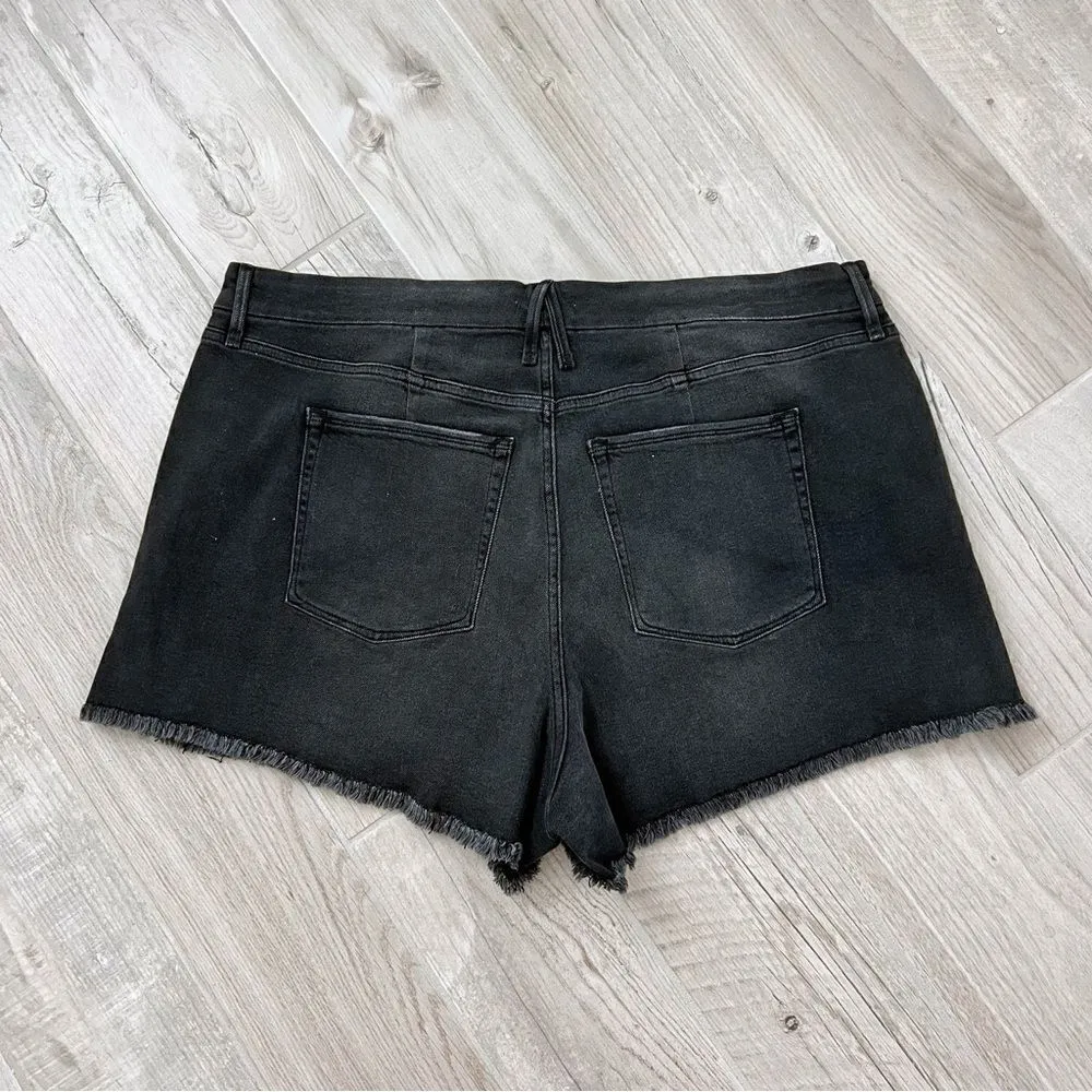 Good American Womens Good Curve Distressed High Waist Cutoff Shorts Plus Size 22 - Image 5