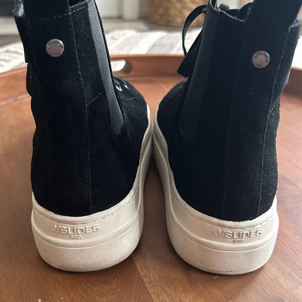 JSlides J/SLIDES Norris High Top Leather Platform Sneaker in Black - Image 6