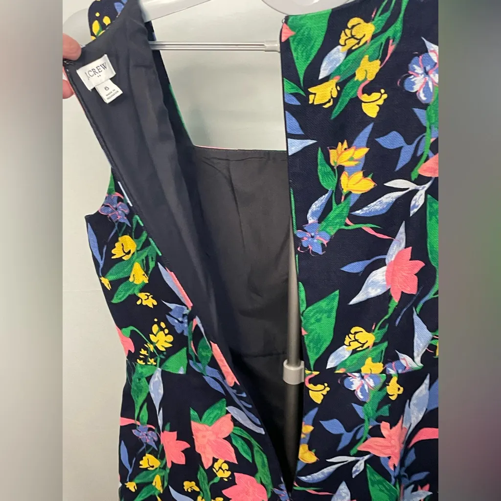 J. Crew Floral Basket Weave Square Neckline‎ Dress 6 - Image 7