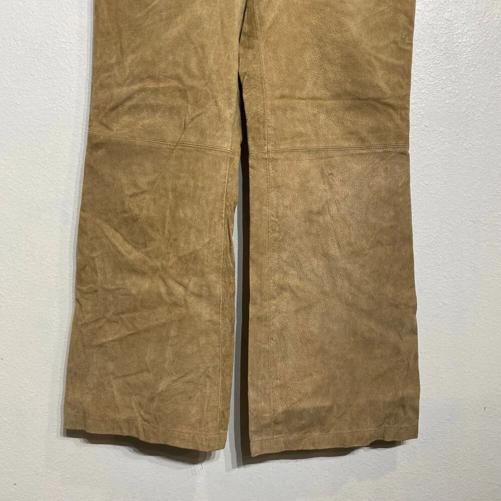 Mossimo Tan Leather Pants Sz 8 - Image 3