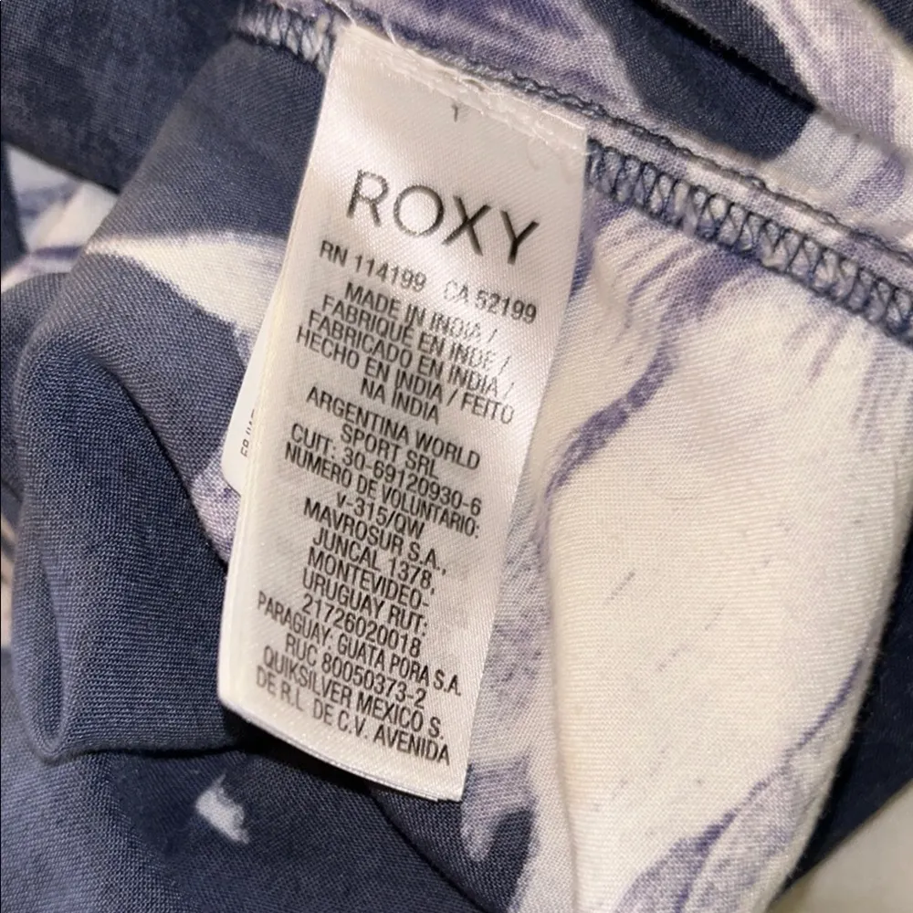 Roxy Size XS Floral Off-Shoulder Navy Top - Image 16