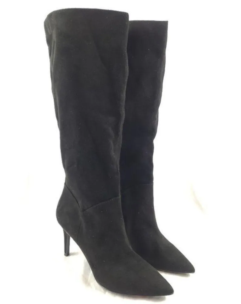 Steve Madden Kinga Black Faux Suede Heeled Boot Size 9 - Image 5