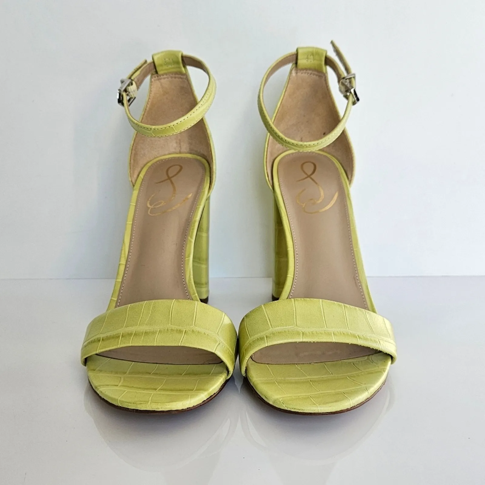 Sam Edelman Yaro Block Heel Sandal Green Size 8‎ Open Toe Spring Pastel - Image 7
