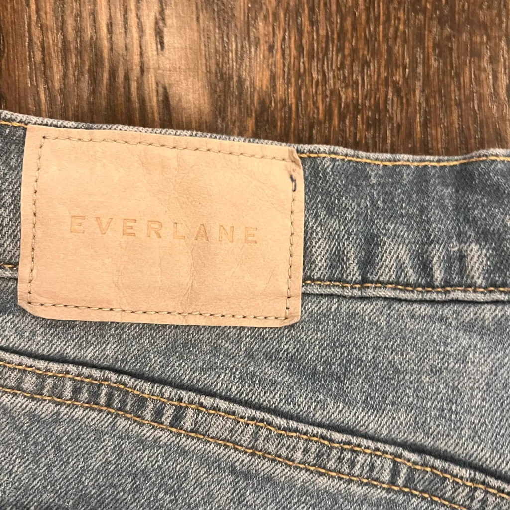 Everlane Original Cheeky Cropped Light Blue Straight Leg Jeans - Image 12