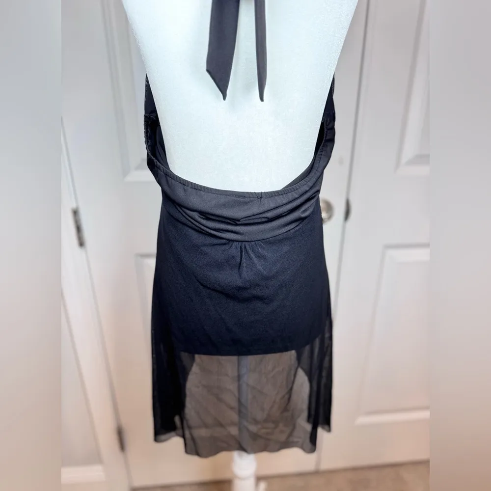 Y2K Whimsigoth Velvet Sequin Halter Top Fairycore Goth Flirty Boho 14/16 - Image 7