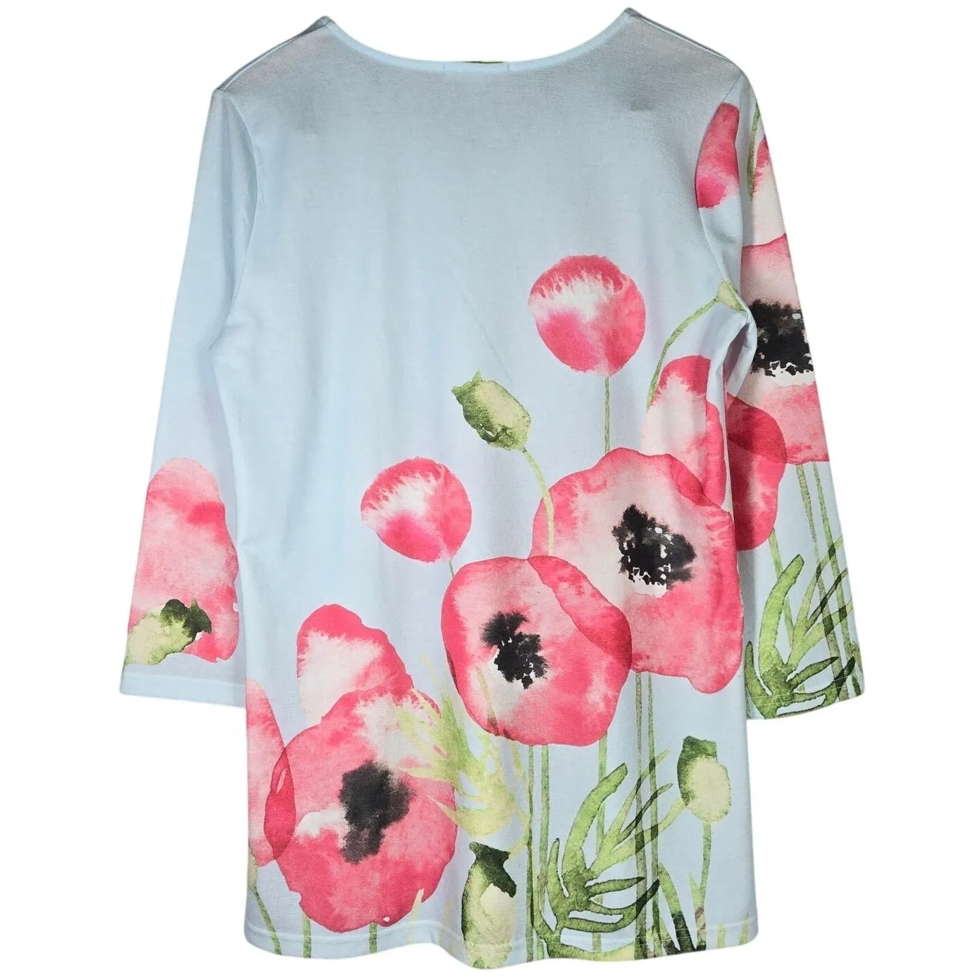 Trisha‎ Tyler Floral Notch Neck Blouse M Blue Size M - Image 2