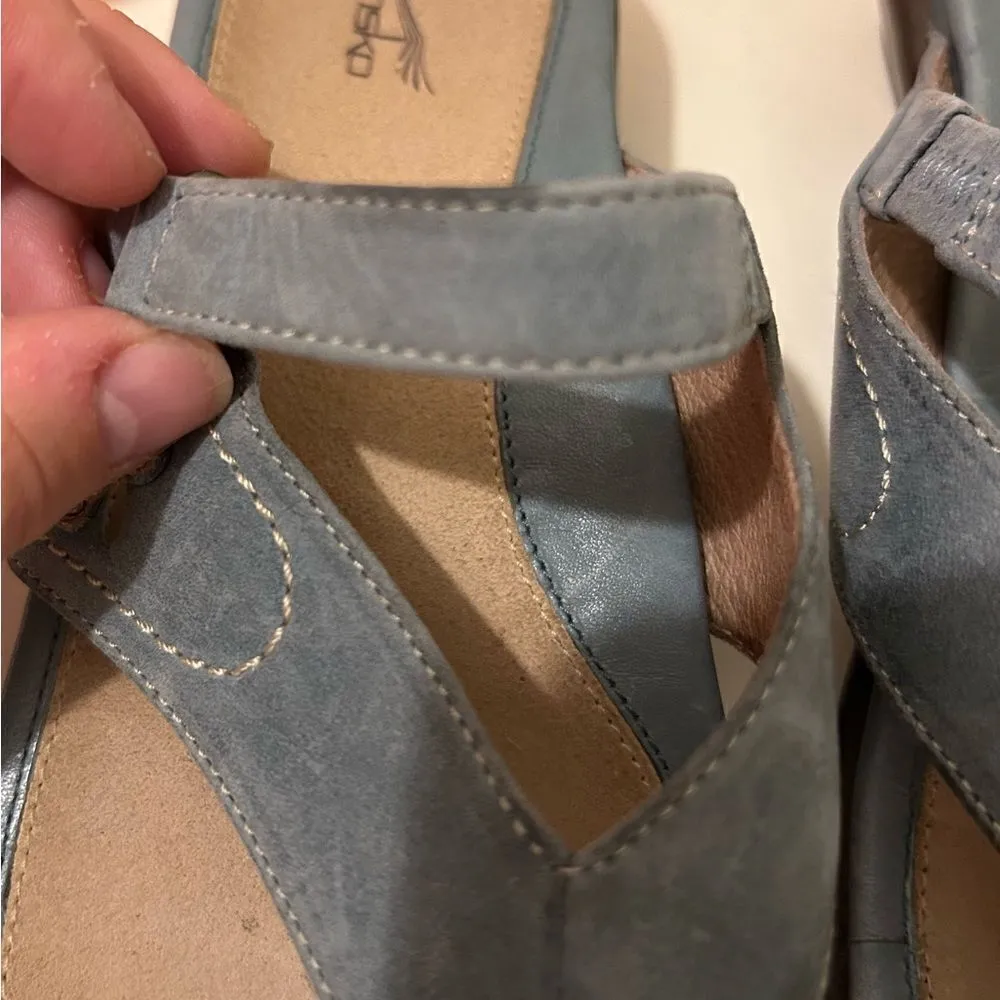 Dansko Blue Suede Leather Sandals Size 9.5 - Image 8