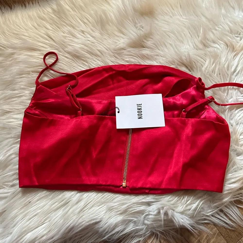 NOOKIE Dream Draped Crop In Red - Image 3