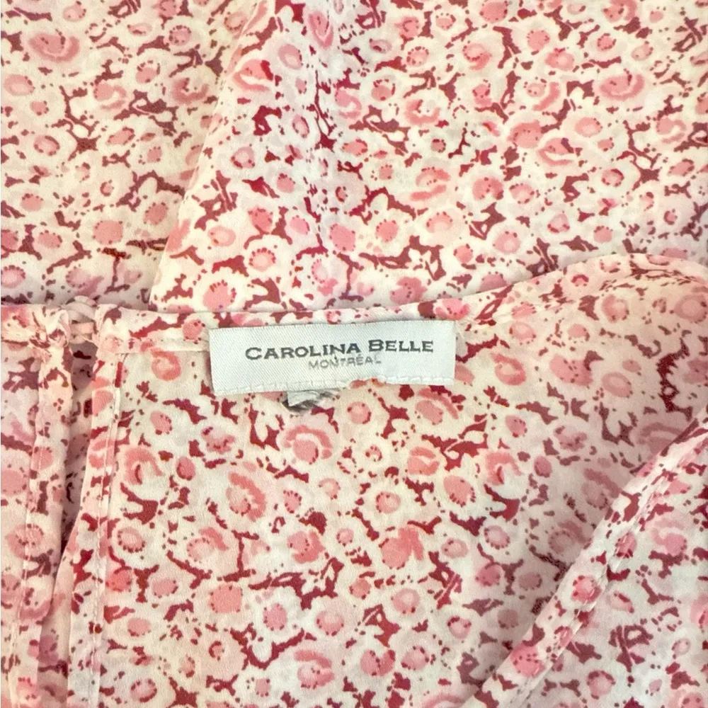 Carolina Belle Montreal Pink Floral Sleeveless Pleated Blouse Tank Top size XXL - Image 9