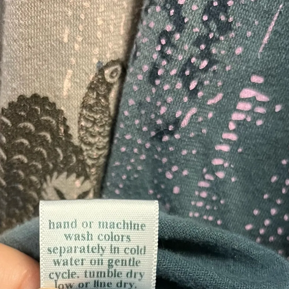 Blue Fish Tee Oversized The Line T Boxy One Size Fits Most EUC Kantha Lagenlook Tan - Image 7