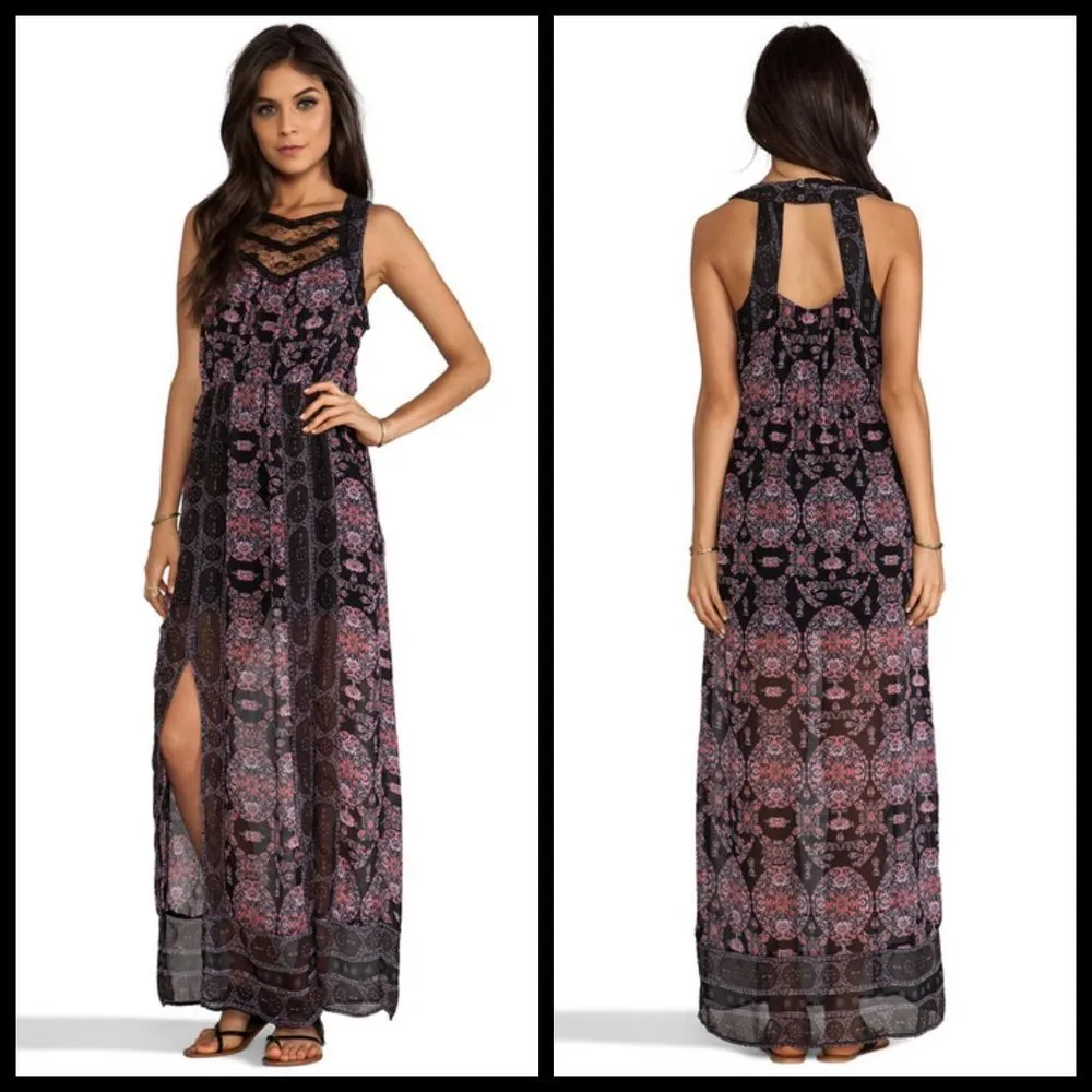💕💕 Moroccan Printed Maxi Dress ~ Boho Chic Festival Size 6 - Image 5