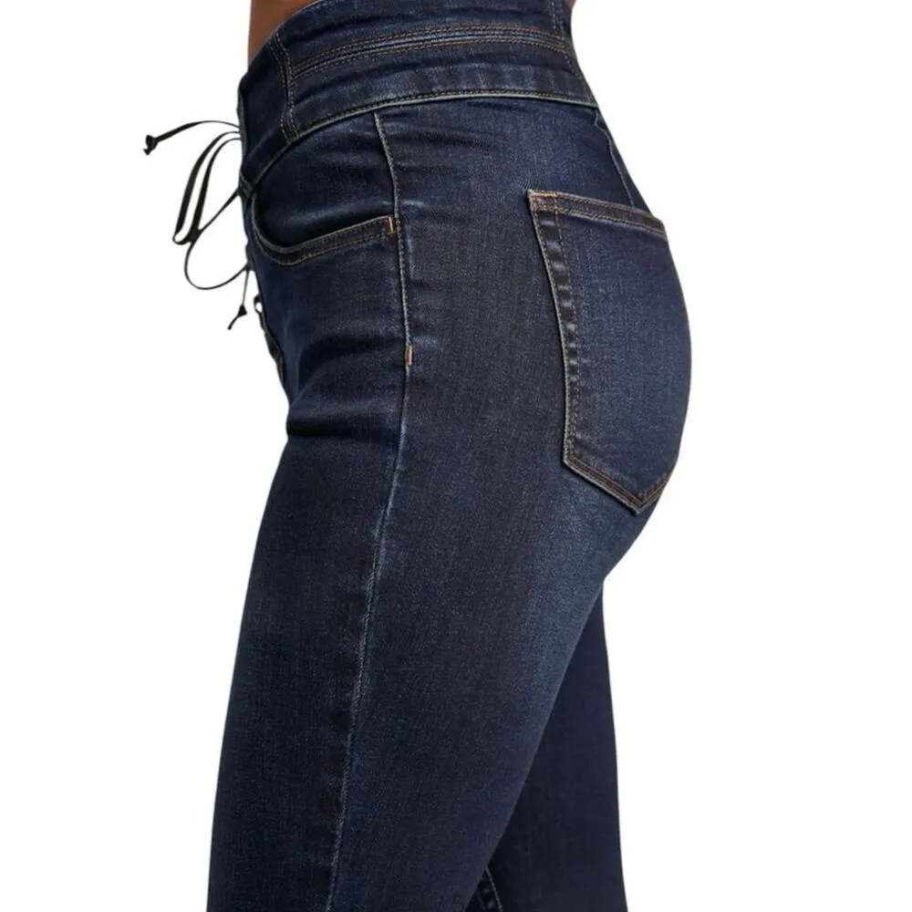 CRVY by Free People Lovers Knot High Waist Lace Up Skinny Jeans Size 27 - Image 5