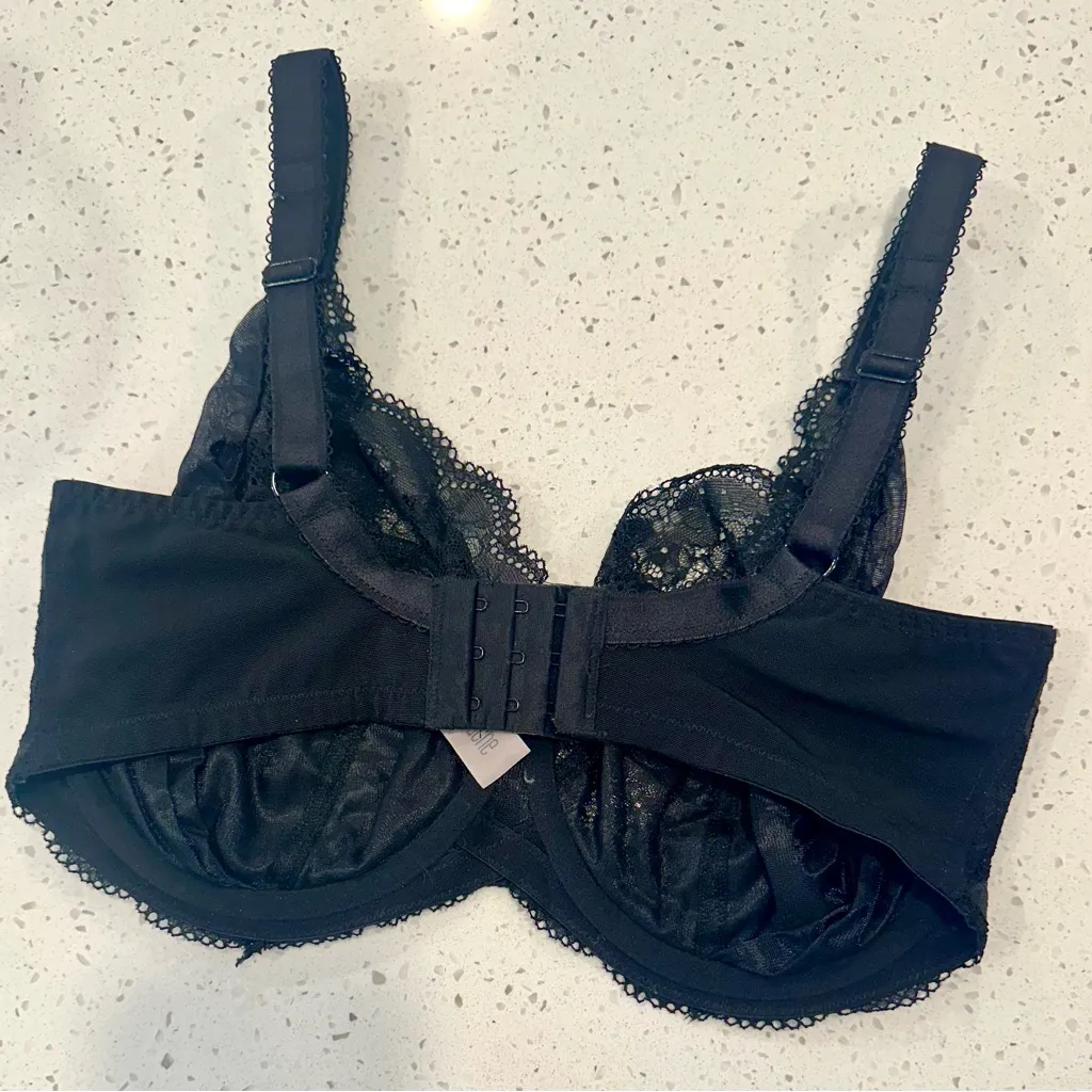 Panache Women's Clara Underwire Full Coverage Stretch Black Lace Bra - Size: 34J - Image 6