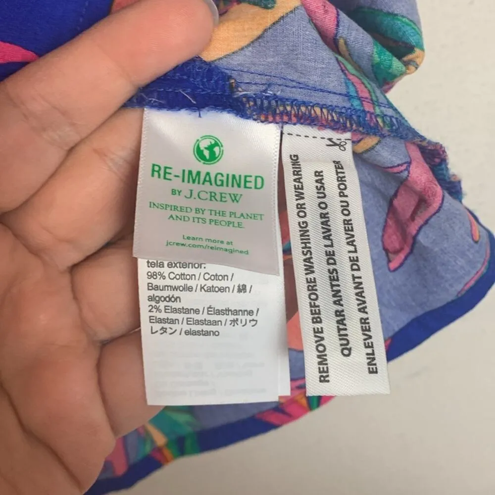 J crew women's size 4 small re imagined tropical blue tank new tie back resort b - Image 6