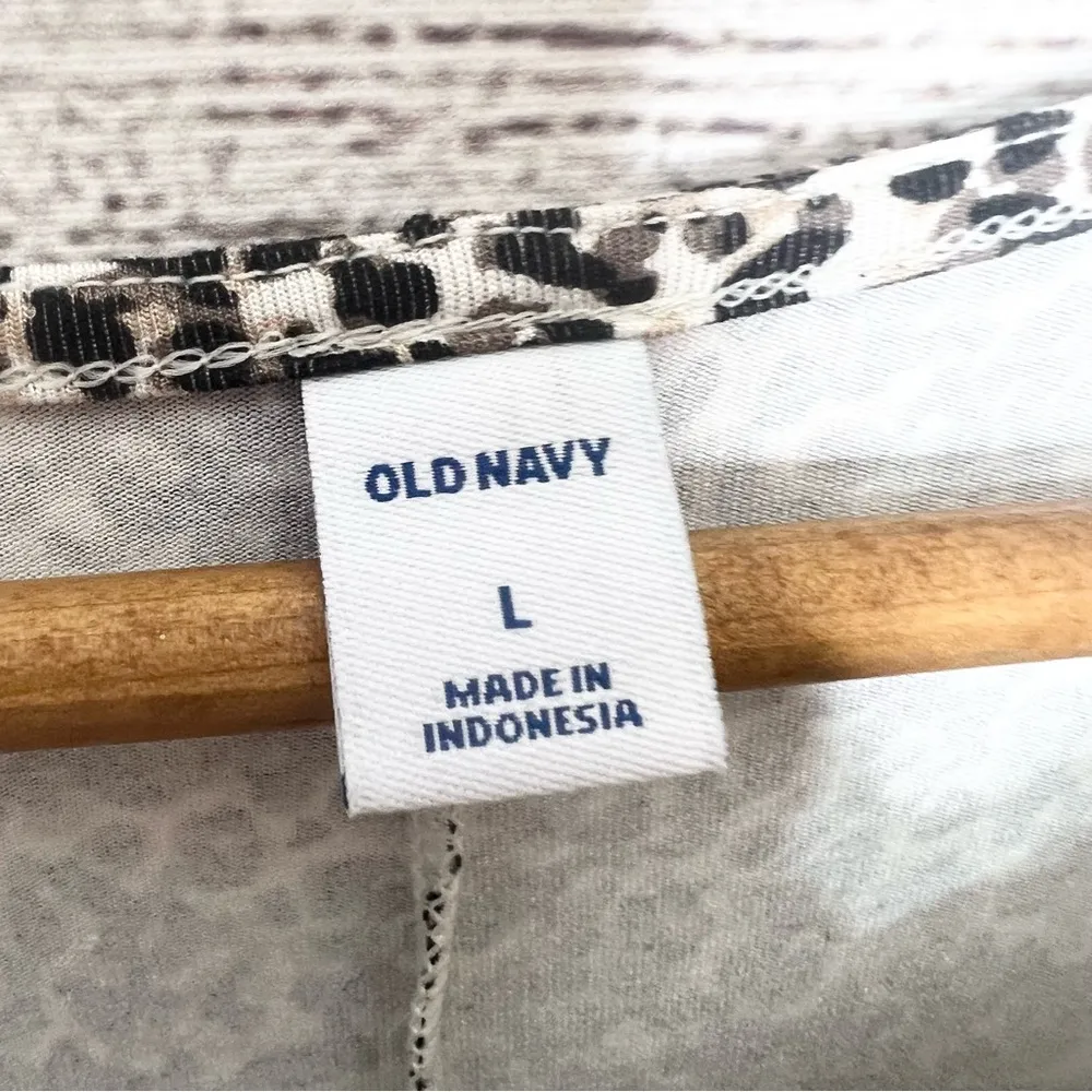 NWT Old Navy Leopard Print Jersey Knit Long Sleeve Swing Dress Size Large - Image 8