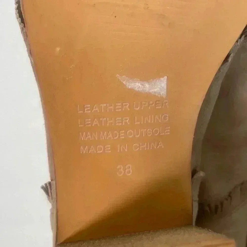 Silent D Tan Suede Fringe Western Ankle Boot Size 7 - Image 9