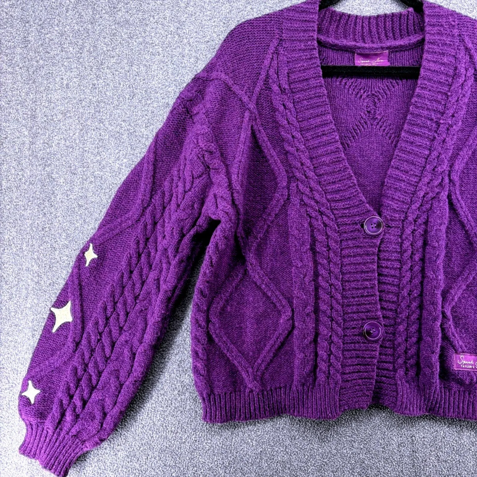 Taylor Swift Speak Now Taylor's Version Oversized Purple Cardigan Sweater XS/S - Image 2