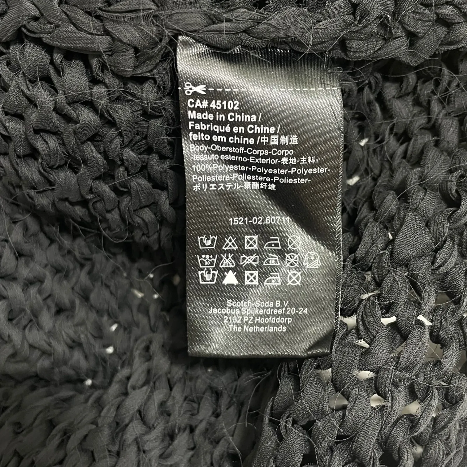 Maison Scotch & Soda La‎ Femme Selon Marie Black Open Knit Sweater Top MEDIUM - Image 5