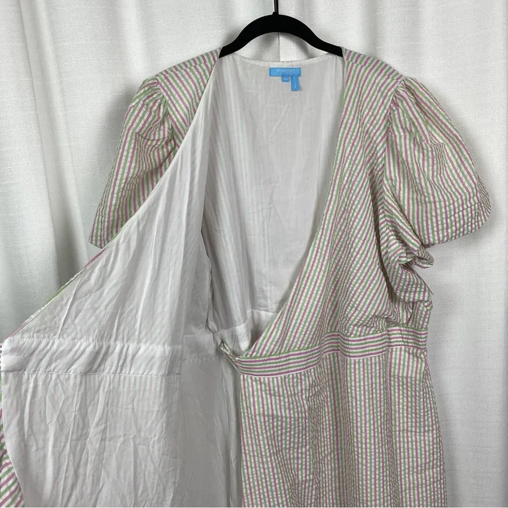 Draper James RSVP Pink&Green Stripe Wrap Dress Sz.XXL NWT - Image 7