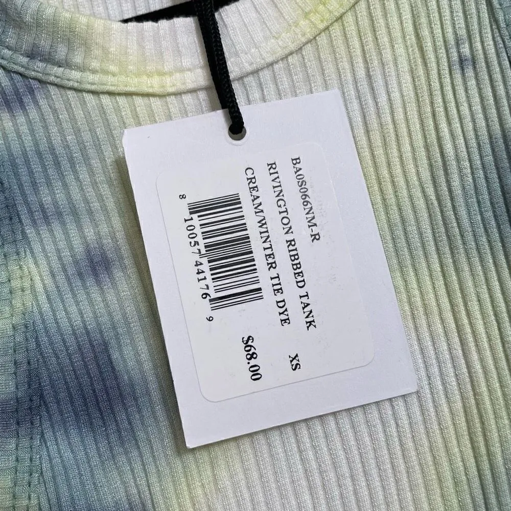 Bandier x WSLY Rivington Ribbed Tank Cream Winter Tie Dye XS NWOT - Image 4