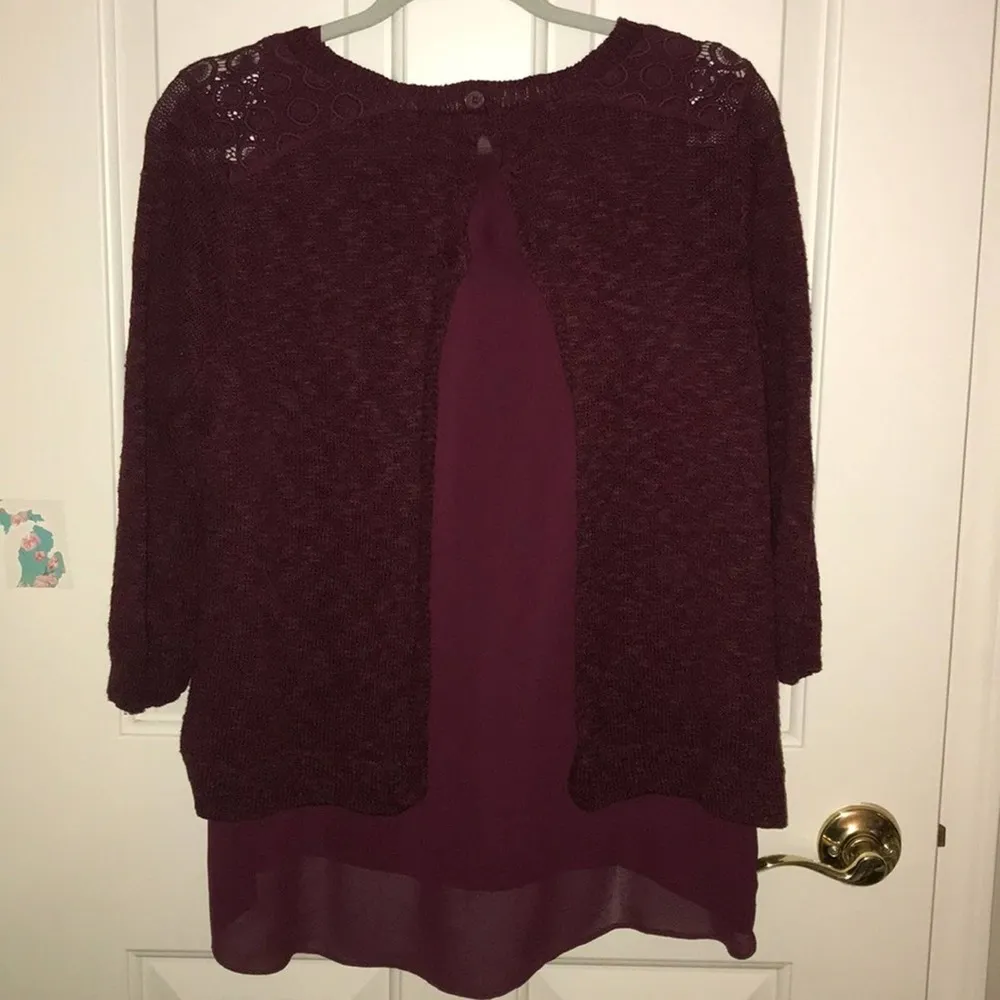 Lucky Brand burgundy sweater small - Image 7