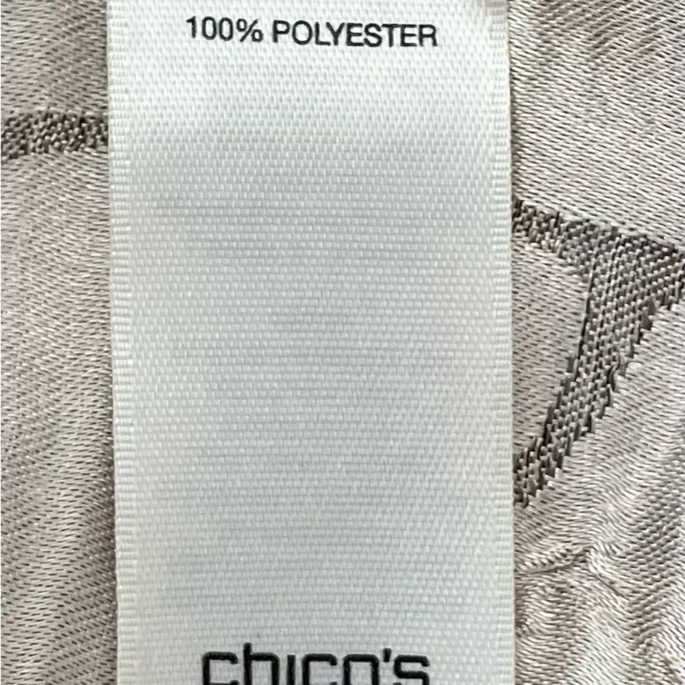 Chico’s Collection snake animal print gold open front cardigan, size 1 or M - Image 4