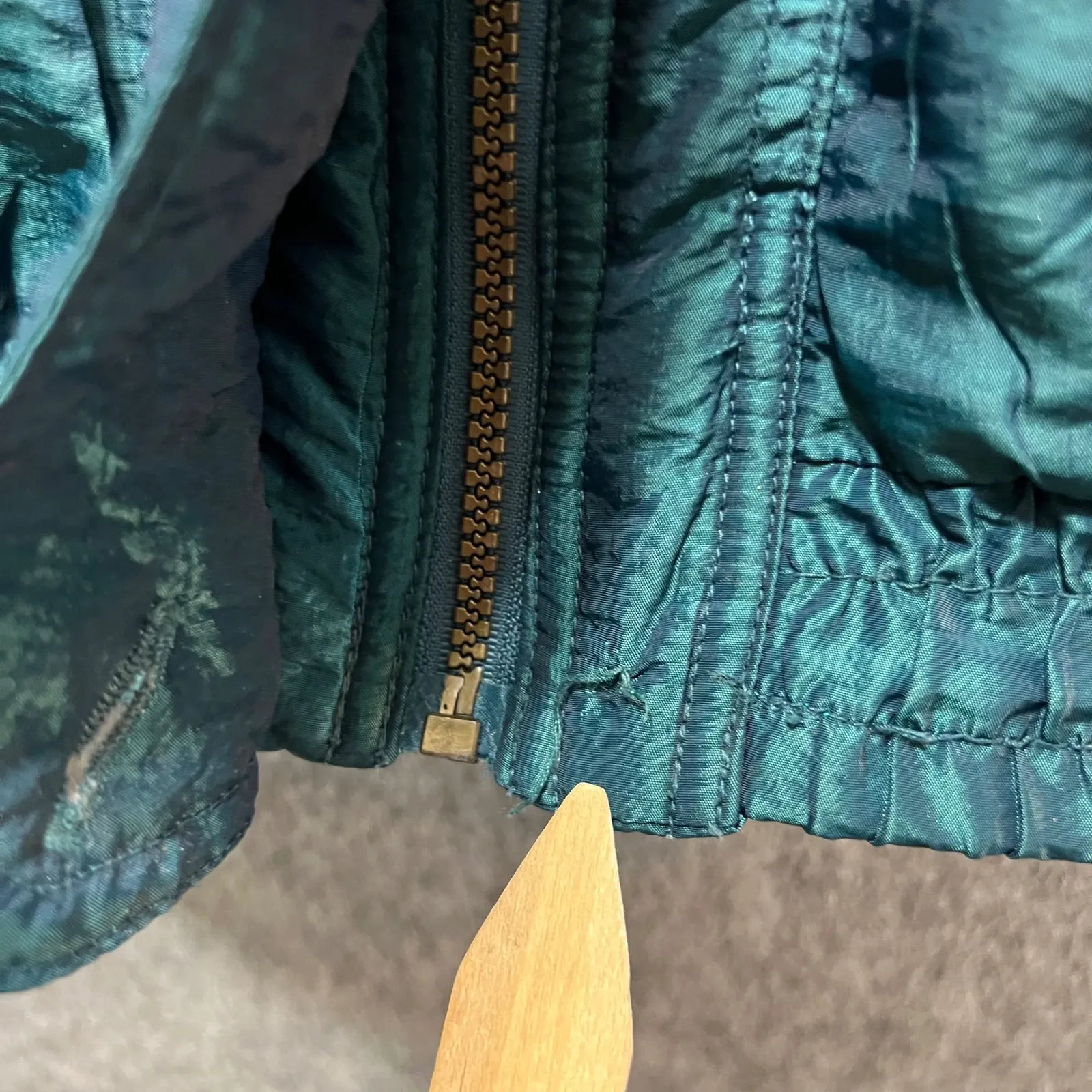 Vintage IZZI Outerwear Puffer Coat Insulated Winter Jacket Teal M 80s 90s Green Size M - Image 4