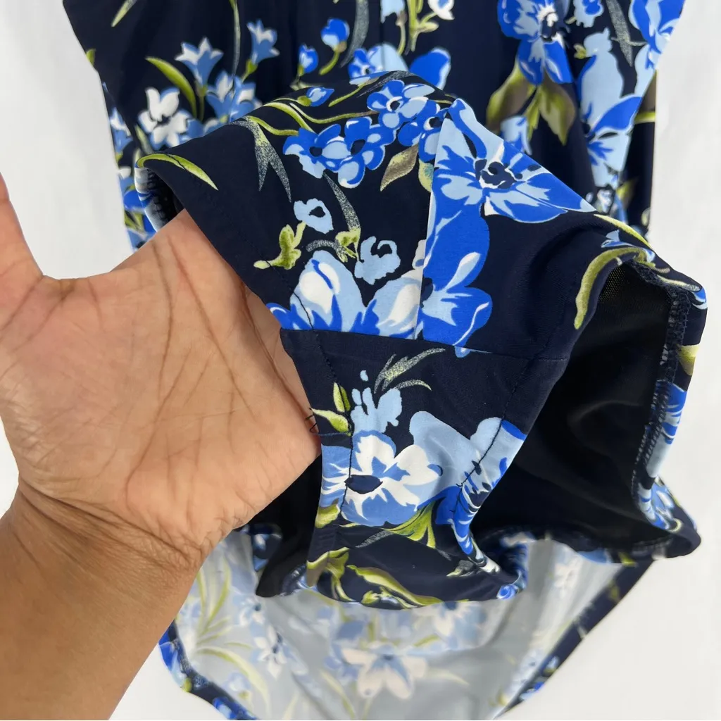 Catalina Layered Front Floral‎ One Piece Swimsuit Shelf Bra Size M - Image 7