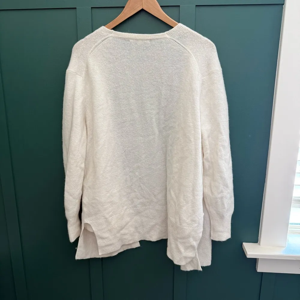 MADEWELL Cozy Short Walking Cardigan Antique Cream Wool-Alpaca Sweater - Image 8