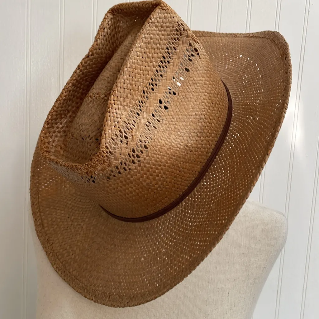 AMERICAN HAT CO. Houston Genuine Hemp Rope Hat Western Cowboy Size 7 1/8 Brown - Image 10