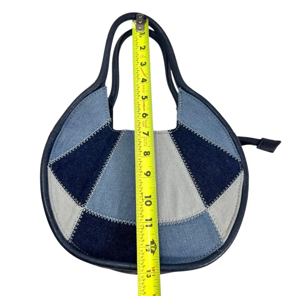 Wonderly Patchwork Denim Circular Tote - Image 11