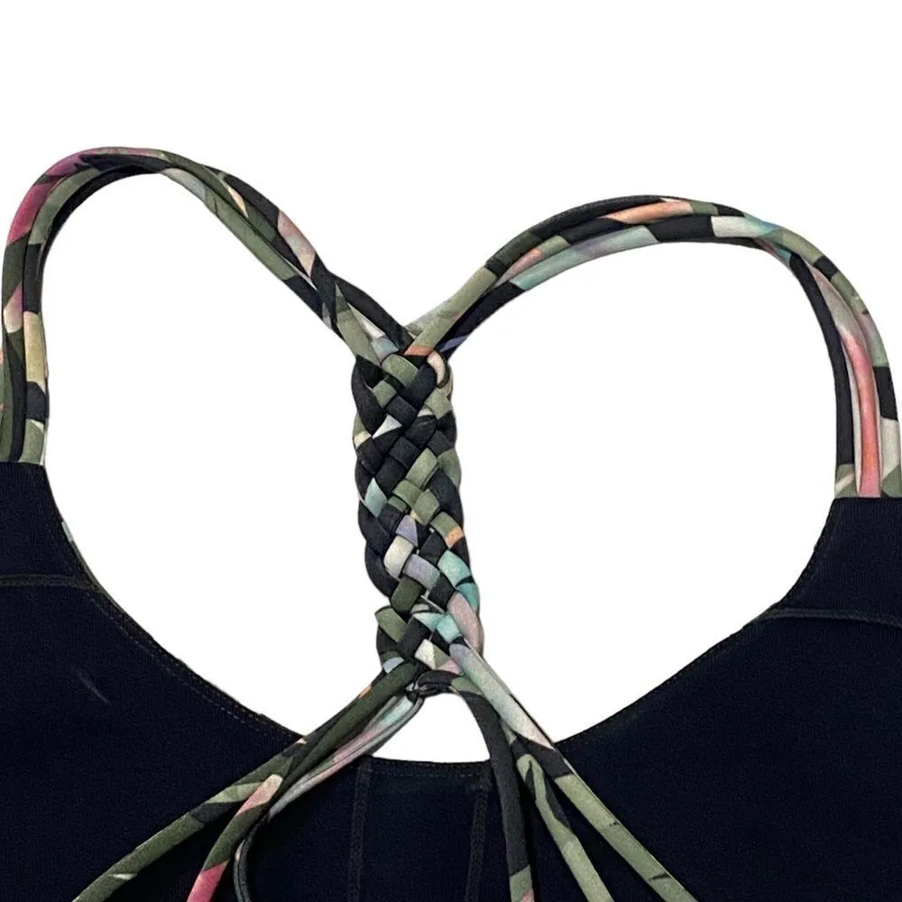 JoyLab Tropical Leaf Braided Racerback Sports Bra - Image 5