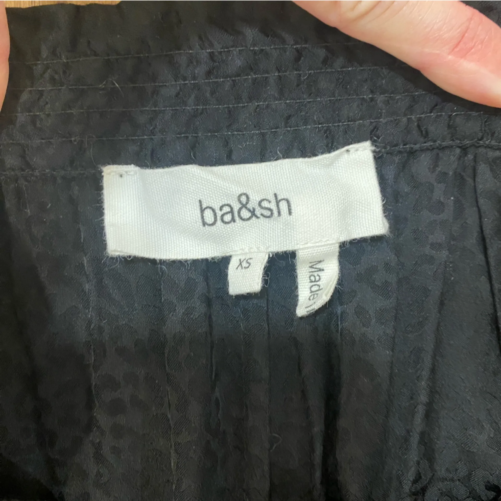 🌟BA&SH🌟JACKO WIDE LEG LEOPARD ANIMAL JACQUARD PRINT BALLOON PANT BLACK SZ XS - Image 8