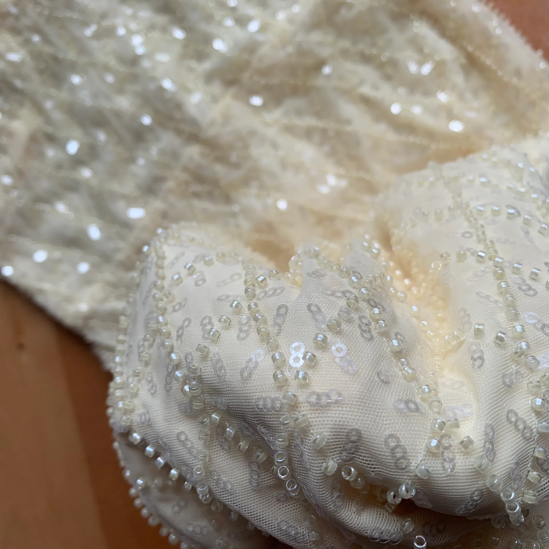 Pastel Yellow V-Neck Mermaid Sequin Bead Formal Dress - Image 11