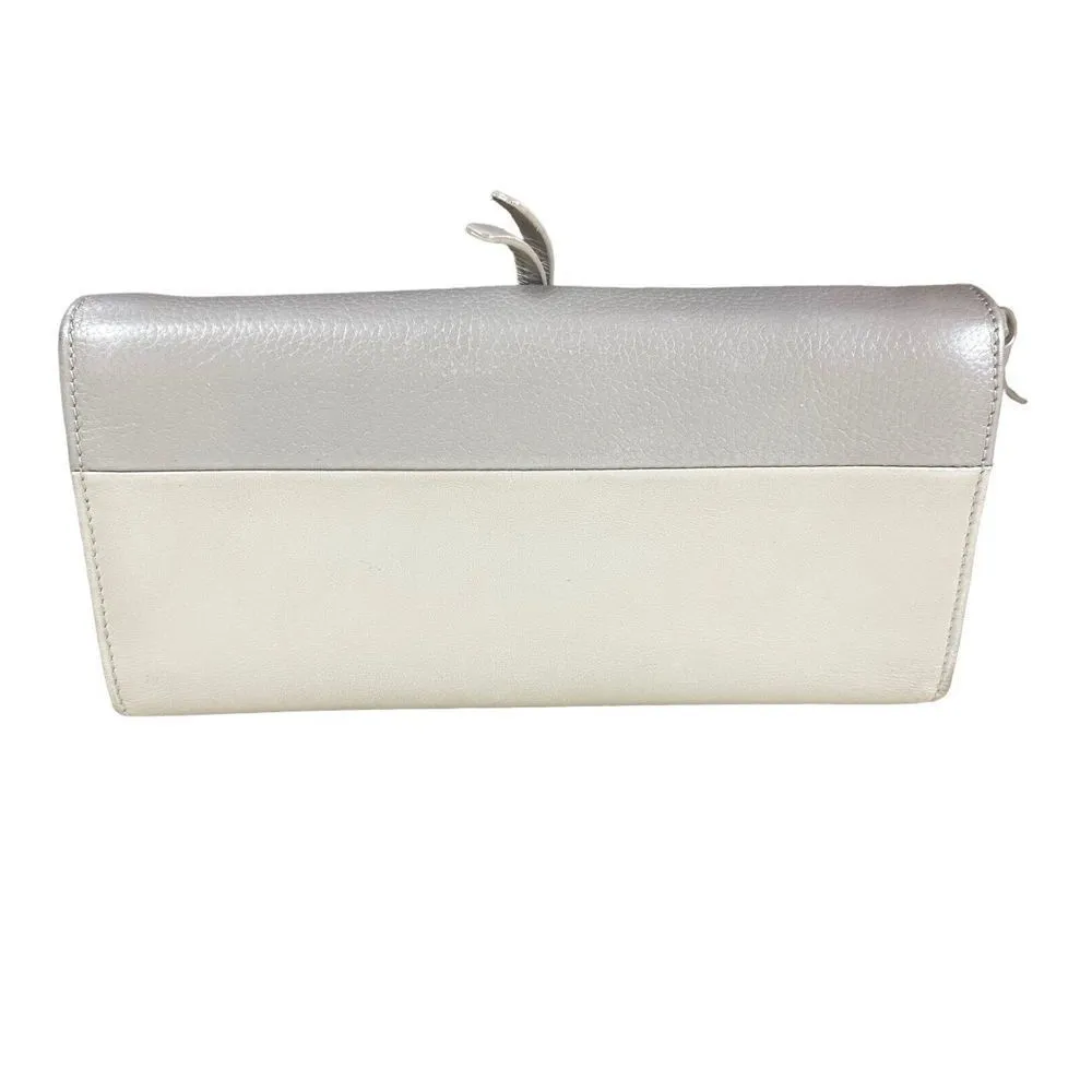 Chloe Indy Long Wallet With Flap Gray Leather‎ - Image 2