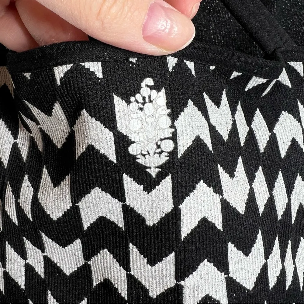 Free People Intimately Black‎ White Chevron Print Racerback Tank Top - Image 2