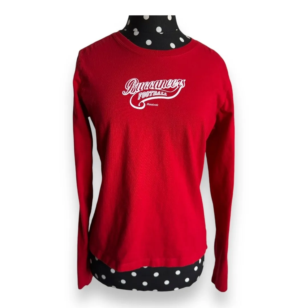 Reebok Womens Top Sz M Red Long Sleeve Tampa Bay Buccaneers‎ Tee Shirt - Image 2