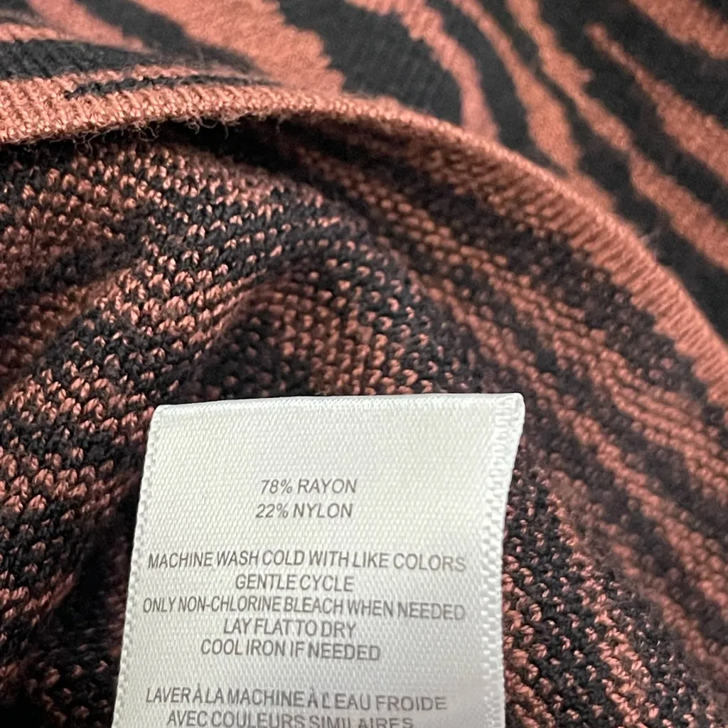 Express Negin Mirsalehi Brown Zebra Long Sleeve Bodycon Sweater Dress - Image 7