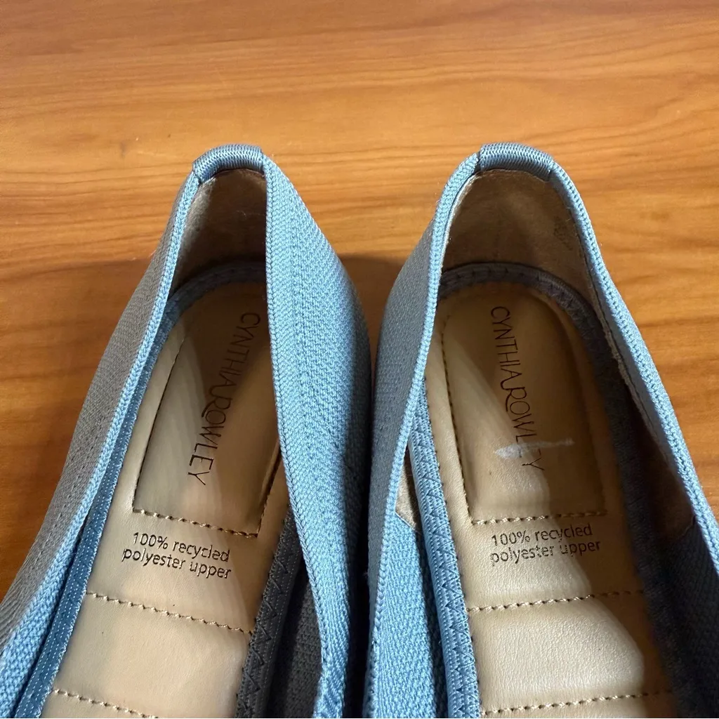 Cynthia Rowley Chelsea Knit Pointed Toe Flat Ballet Grey Blue Comfort Casual 8.5 - Image 3