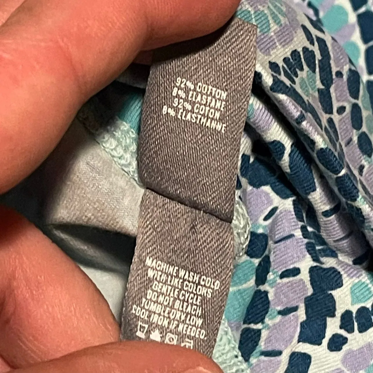 Aerie Woman’s Purple & Light Blue Printed Cropped Leggings Size Small - Image 4