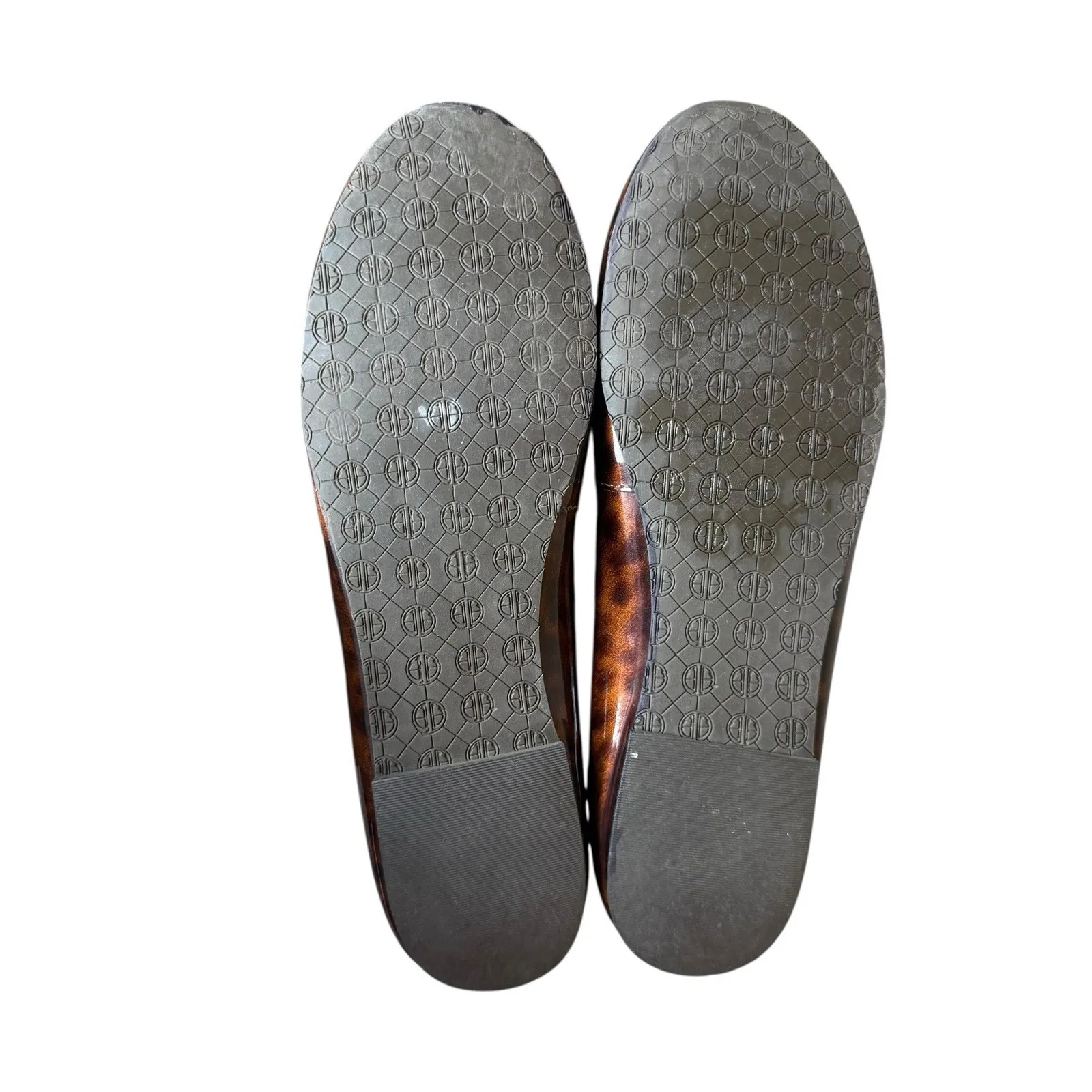 Lilly Pulitzer Patent Leather Brown Tortoise Shell Gold Logo Ballet Flats 7.5M - Image 9